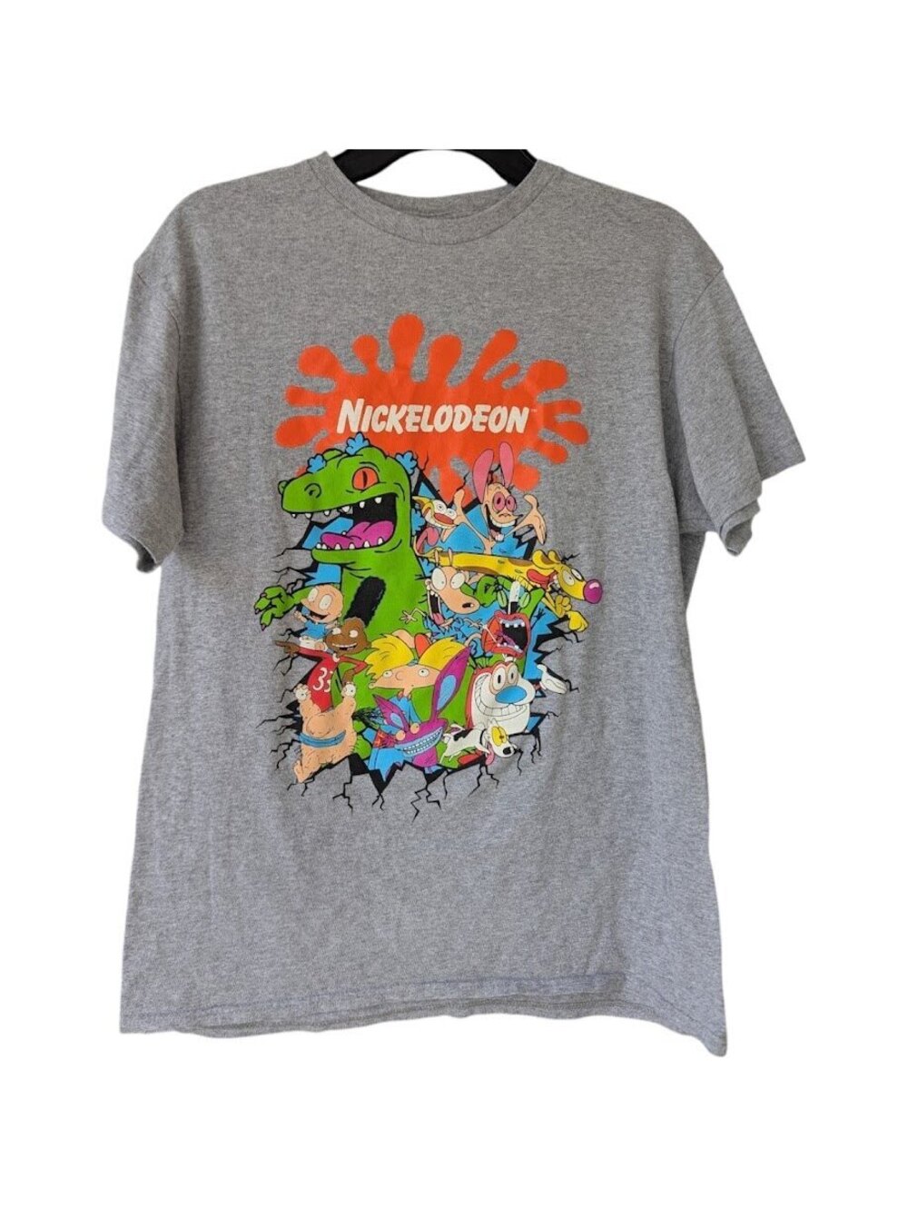 Vintage Nickelodeon Y2K Nicktoons Tee M Catdog Reptar Rocko Arnold Ren Stimpy